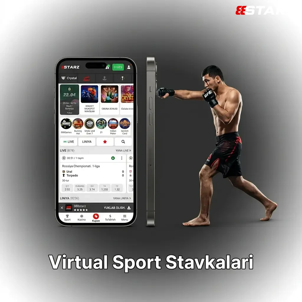 888starz platformasida virtual futbol, at poygasi, basketbol va tennis bo'yicha stavka qo'yish imkoniyati