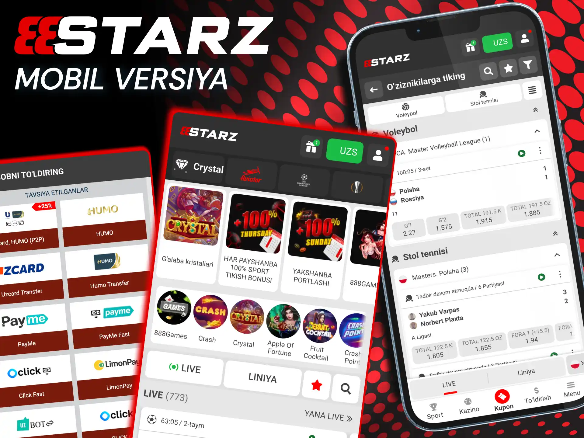 Mobil sayt 888starz ilovasiz brauzer orqali to‘liq funksiyalarni taqdim etadi.